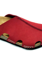 Load image into Gallery viewer, Unisex Anatomical Natural Footbed Red Leather Slippers