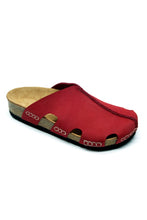 Load image into Gallery viewer, Unisex Anatomical Natural Footbed Red Leather Slippers