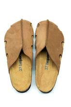 Load image into Gallery viewer, Unisex Anatomical Natural Footbed Sand Beige Leather Slippers