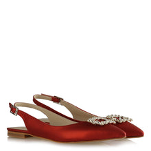 Load image into Gallery viewer, Women&#39;s Gemmed Red Flat Shoes