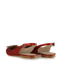 Load image into Gallery viewer, Women&#39;s Gemmed Red Flat Shoes
