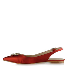 Load image into Gallery viewer, Women&#39;s Gemmed Red Flat Shoes