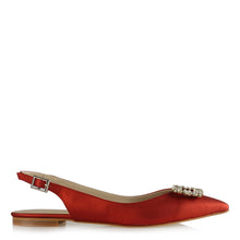 Load image into Gallery viewer, Women&#39;s Gemmed Red Flat Shoes