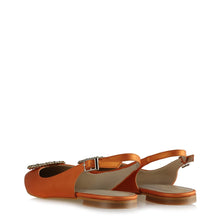 Load image into Gallery viewer, Women&#39;s Gemmed Orange Slingback Shoes