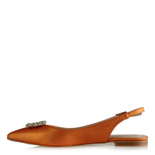 Load image into Gallery viewer, Women&#39;s Gemmed Orange Slingback Shoes