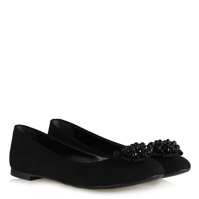 Women's Buckle Black Suede Babette