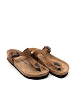 Load image into Gallery viewer, Unisex Anatomical Natural Footbed Sand Beige Leather Slippers