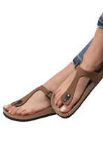 Load image into Gallery viewer, Unisex Anatomical Natural Footbed Sand Beige Leather Slippers