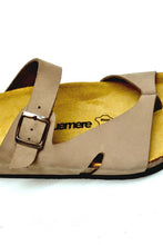 Load image into Gallery viewer, Women&#39;s Anatomical Natural Footbed Beige Leather Slippers