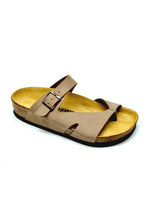 Load image into Gallery viewer, Women&#39;s Anatomical Natural Footbed Beige Leather Slippers