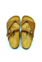 Load image into Gallery viewer, Women&#39;s Anatomical Natural Footbed Sand Beige Leather Slippers