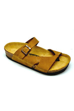 Load image into Gallery viewer, Women&#39;s Anatomical Natural Footbed Sand Beige Leather Slippers