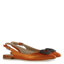 Load image into Gallery viewer, Women&#39;s Gemmed Orange Slingback Shoes
