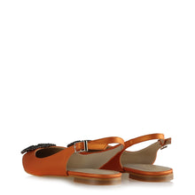 Load image into Gallery viewer, Women&#39;s Gemmed Orange Slingback Shoes
