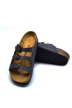 Load image into Gallery viewer, Unisex Anatomical Natural Footbed Multi-Band Leather Slippers