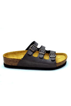 Load image into Gallery viewer, Unisex Anatomical Natural Footbed Multi-Band Leather Slippers